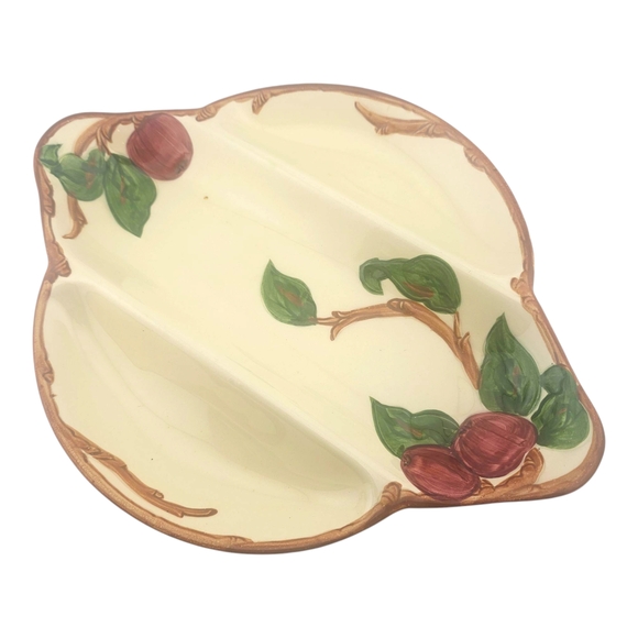 Franciscan Cream Ceramic Divided Plate - Picture 1 of 9